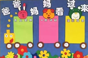 幼儿园环境布置家园联系图片：爸爸妈妈看过来