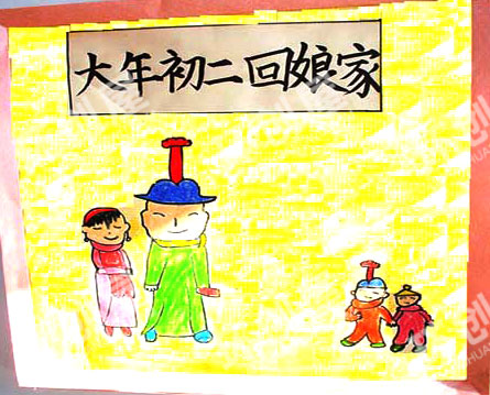 幼儿园春节环境布置图片：春节习俗初二