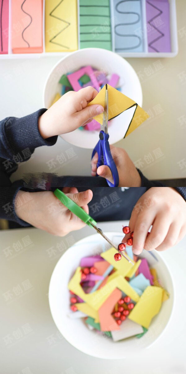 幼儿园美工区剪纸盒图片