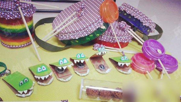 幼儿园表演区自制乐器图片