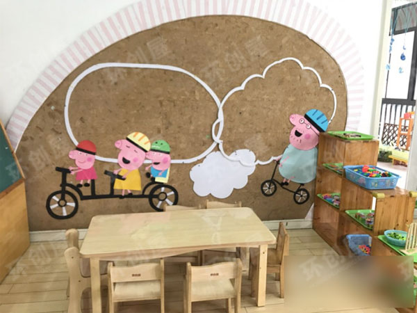 幼儿园小猪佩奇的墙面布置图片