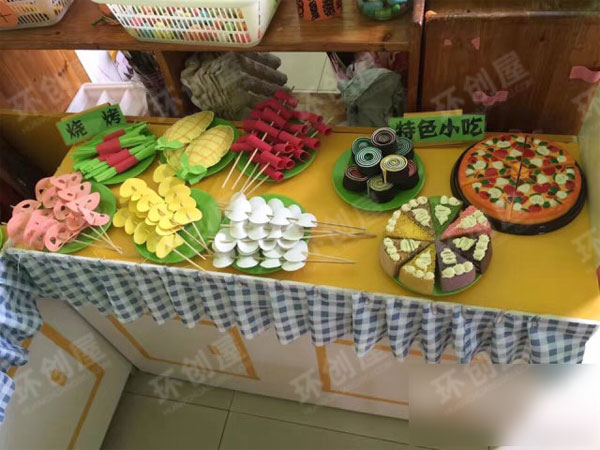 幼儿园角色区厨房美食屋布置图片
