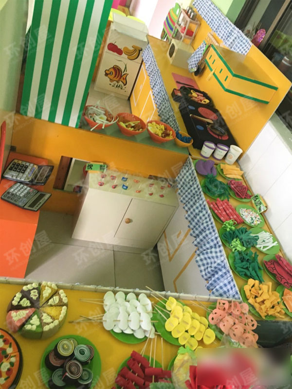 幼儿园角色区厨房美食屋布置图片