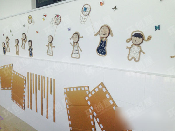 幼儿园利用生态环保材料装饰走廊大环境图片