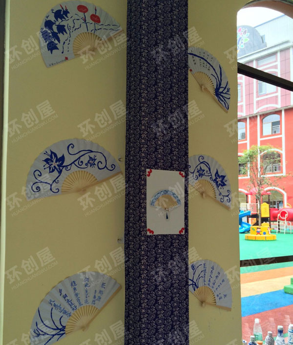 幼儿园环创走廊过道图片：青花瓷主题环创