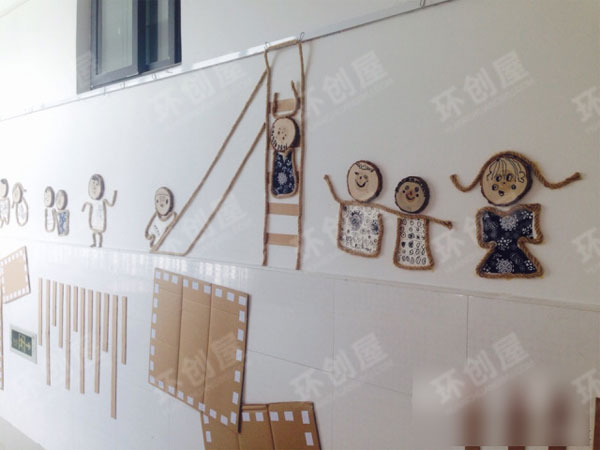 幼儿园利用生态环保材料装饰走廊大环境图片
