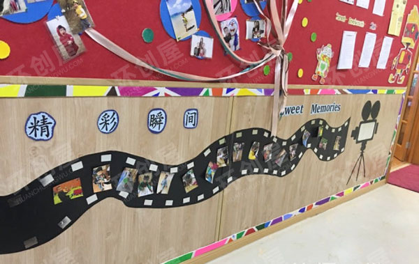 幼儿园走廊区多彩方块的制作图片