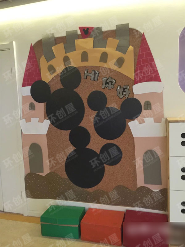 幼儿园家园联系栏可爱米奇主题环境图片