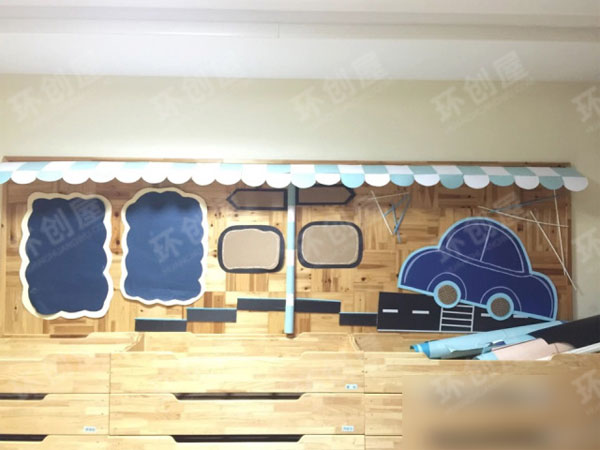 幼儿园环创蓝色系汽车主题图片
