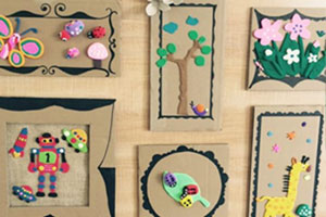 幼儿园画框装饰手工作品展示图片3张