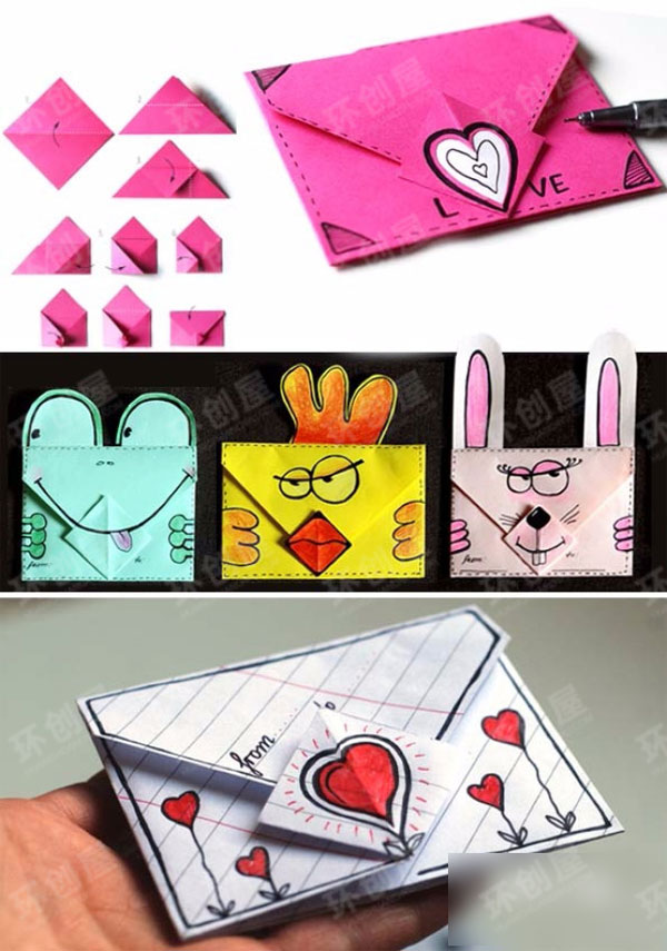 中班DIY折纸信封图片