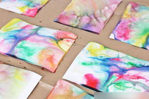 幼儿园美术科探区牛奶画作品图片8张