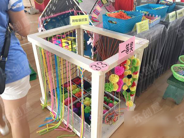 幼儿园美工区毛线编织图片