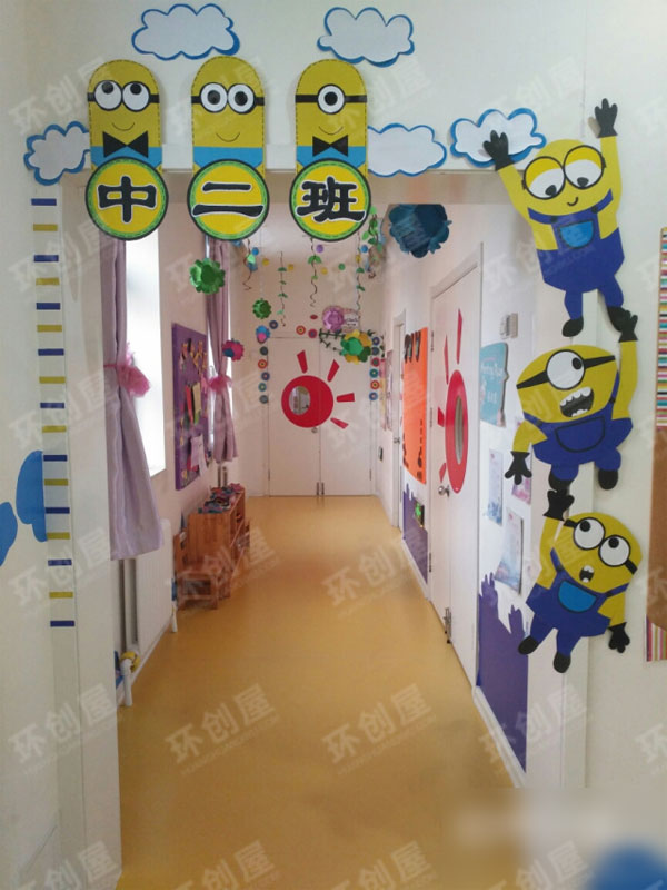 小黄人主题门框装饰图片