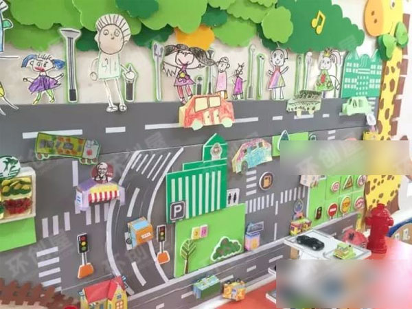 幼儿园立体交通环创主题墙图片