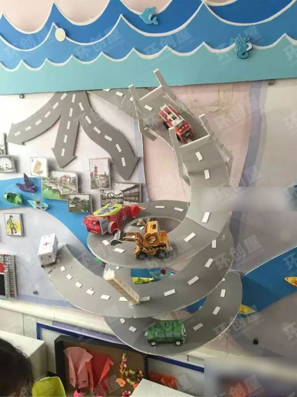 幼儿园立体交通环创主题墙图片
