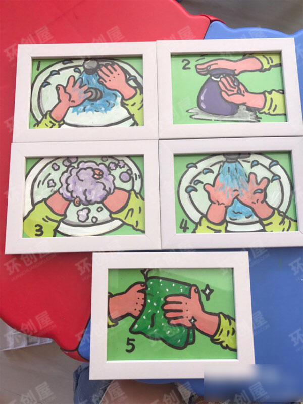幼儿园盥洗室洗手步骤图片