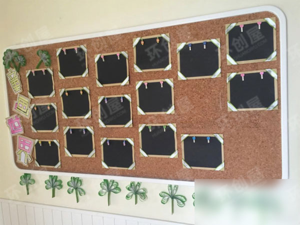 幼儿园绿色清新风环创图片