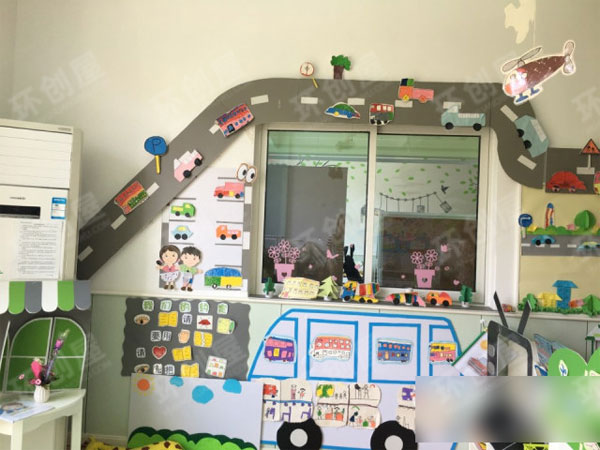 幼儿园中班环创汽车主题墙图片
