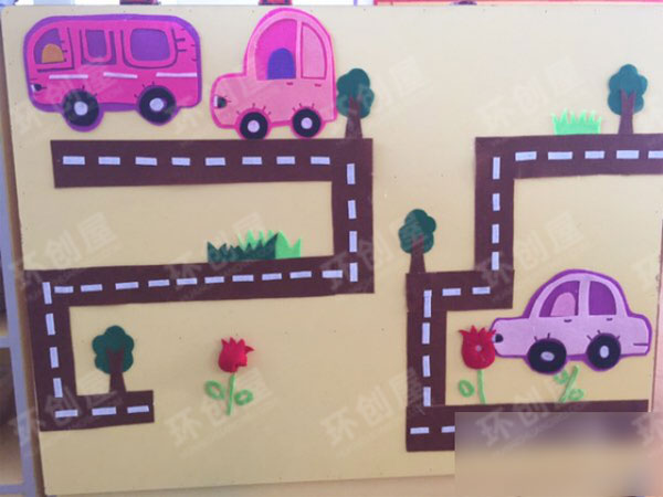 小班建构区交通公路汽车图片