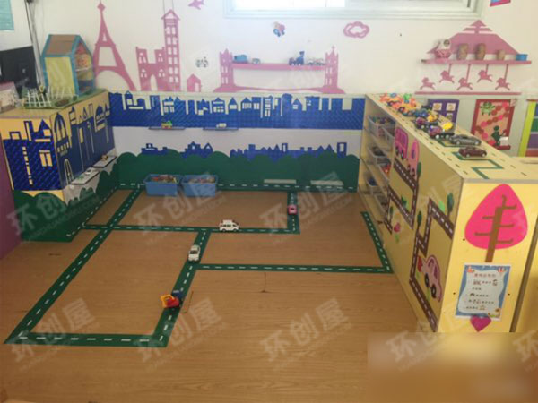 小班建构区交通公路汽车图片