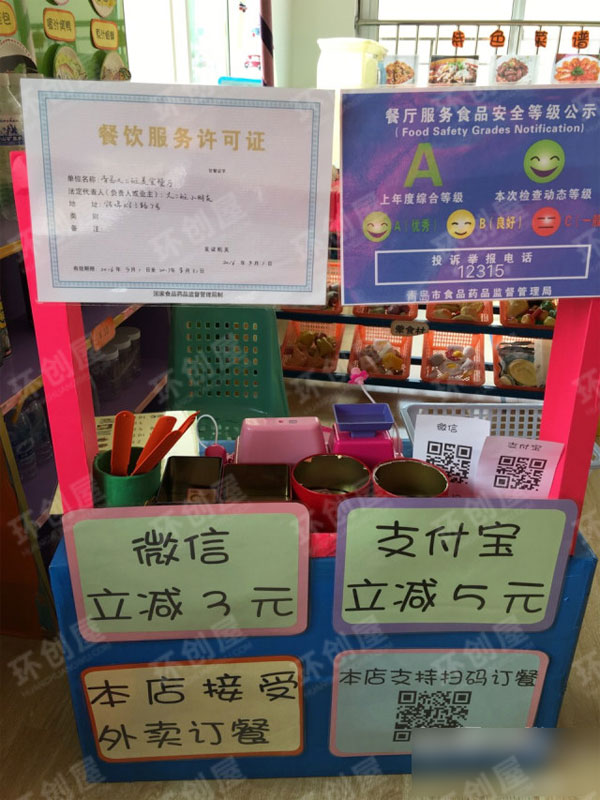 幼儿园中班角色区餐厅布置图片