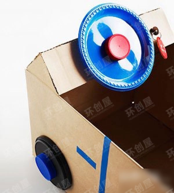 幼儿园美工区纸箱汽车加油站