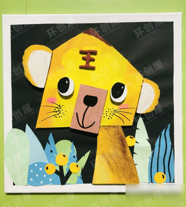 幼儿园墙面布置木片画异形画图片