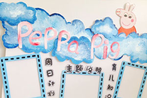 马卡龙色系主题环创图片小猪佩奇风9张