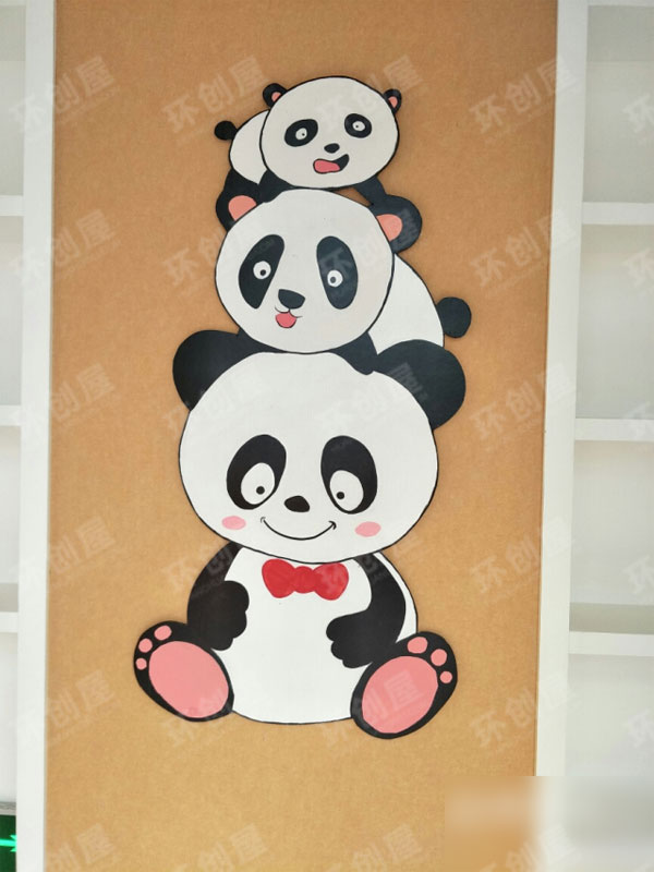 幼儿园森系熊猫主题墙面环创图片
