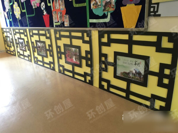 幼儿园江南中国风走廊楼梯环创图片