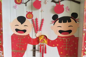 幼儿园走廊门窗喜气洋洋贺新年图片5张