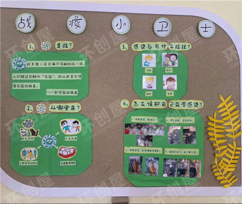 幼儿园防控疫情创意主题墙图片