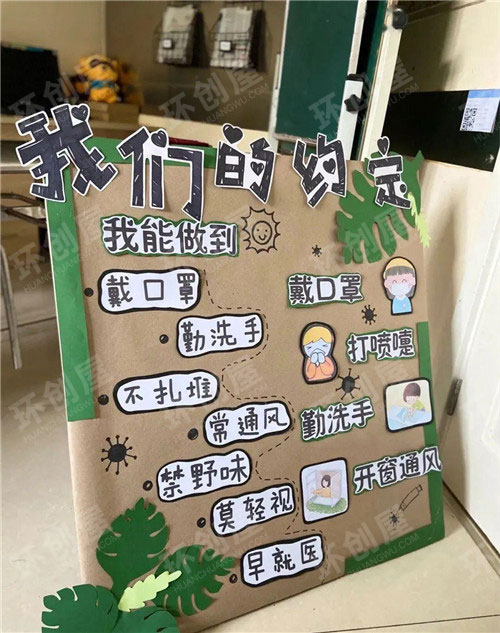 幼儿园防控疫情创意主题墙图片