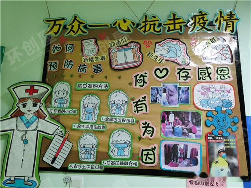 幼儿园防控疫情创意主题墙图片