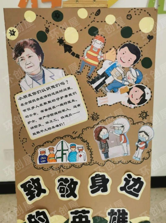 幼儿园防控疫情创意主题墙图片