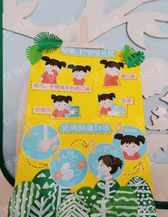 幼儿园防控疫情创意主题墙图片