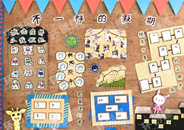 幼儿园防控疫情创意主题墙图片