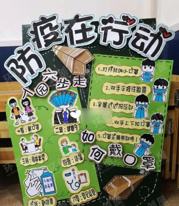 幼儿园防控疫情创意主题墙图片