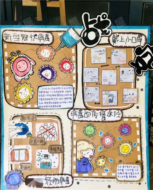 幼儿园防控疫情创意主题墙图片