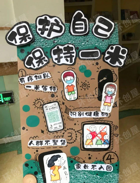 幼儿园防控疫情创意主题墙图片