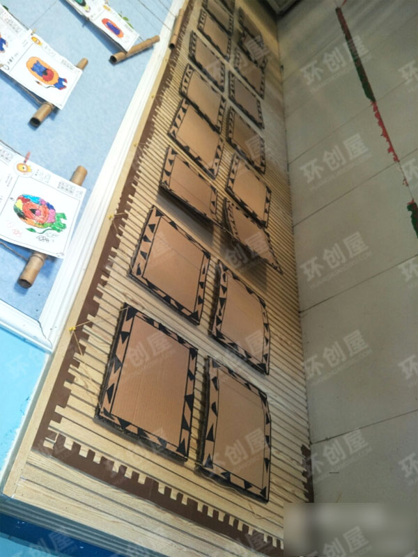 幼儿园废旧纸箱展示墙图片