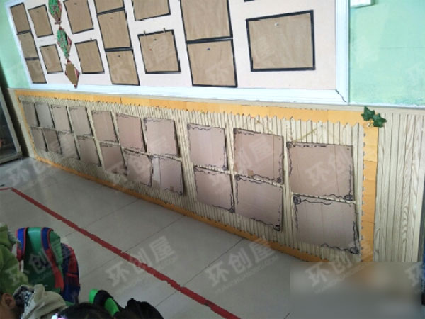 幼儿园废旧纸箱展示墙图片