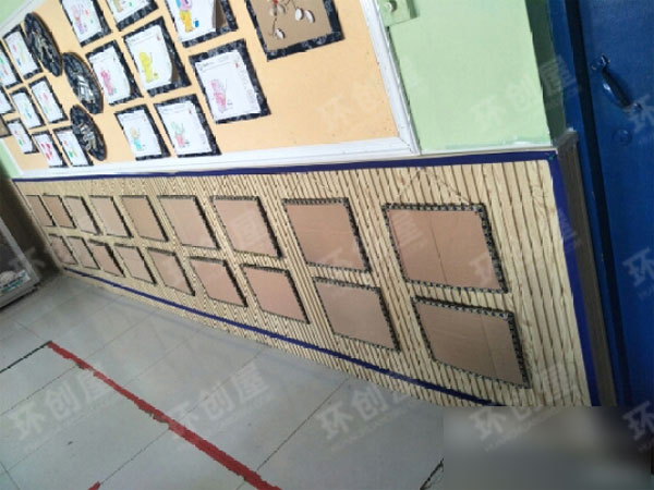 幼儿园废旧纸箱展示墙图片