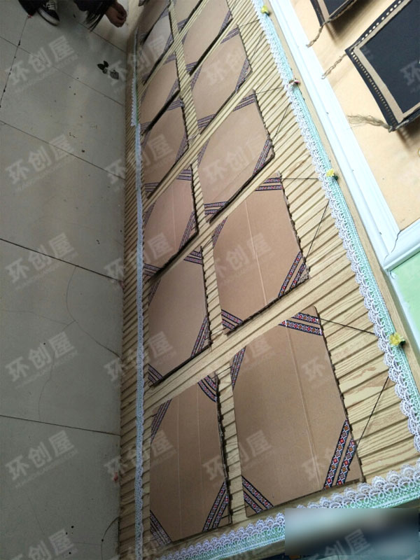 幼儿园废旧纸箱展示墙图片