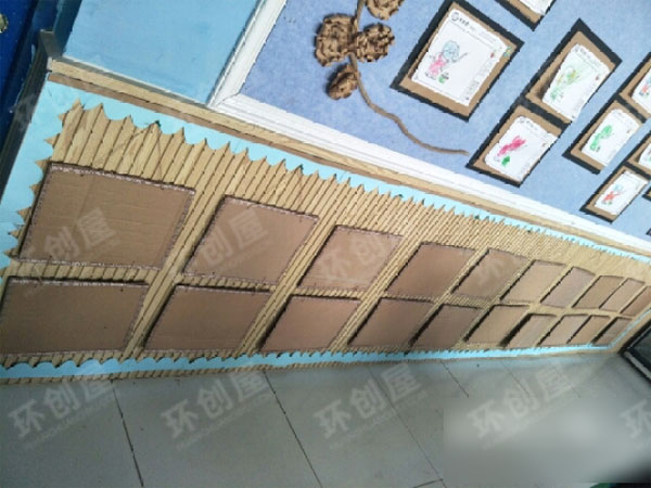 幼儿园废旧纸箱展示墙图片