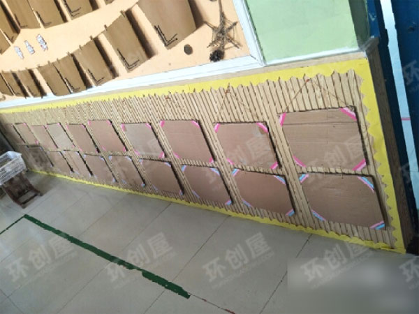 幼儿园废旧纸箱展示墙图片