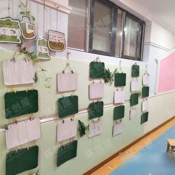 幼儿园作品展示绿色系主题图片