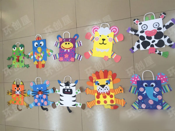 幼儿园美工区动物纸袋创意图片