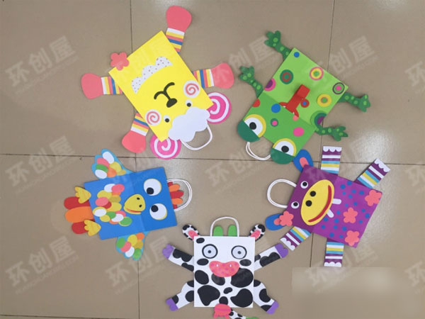 幼儿园美工区动物纸袋创意图片